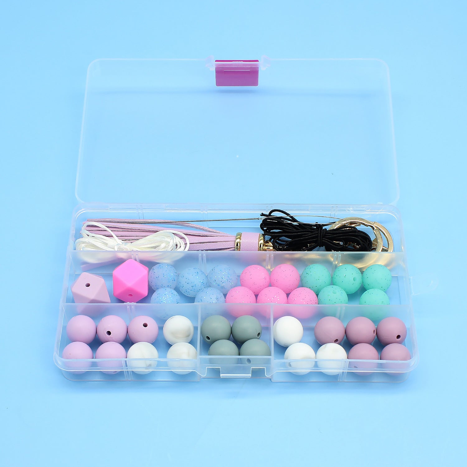 Kit de material de llavero de muñeca de cuentas de silicona DIY al por mayor